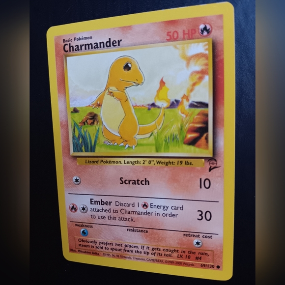 Charmander Pokemon Card - Base Set 2 - NO. 69/130 Common Non-Holo - Picture 5 of 9